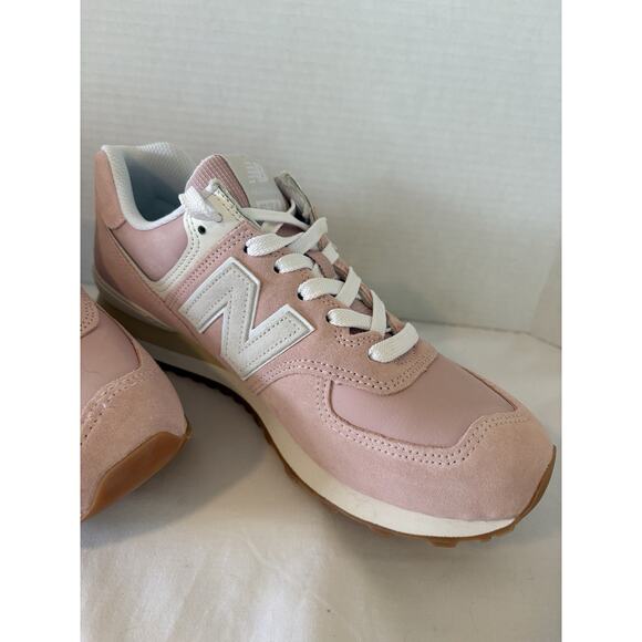 New Balance 574 Sneakers Pink Grey Suede Retro Running Shoes WN Sz 11 Brand New - Picture 10 of 15